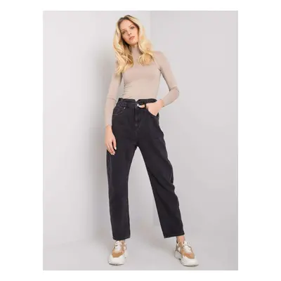 Černé mom jeans Alvana RUE PARIS