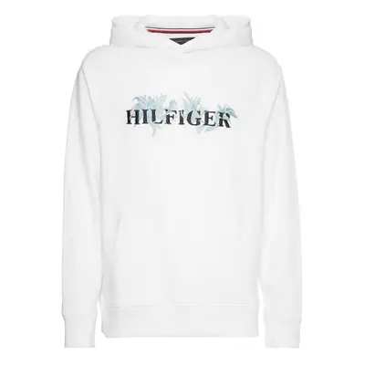 Tommy Hilfiger Sweatshirt - PALM FLORAL EMBRO CASUAL HOODY white