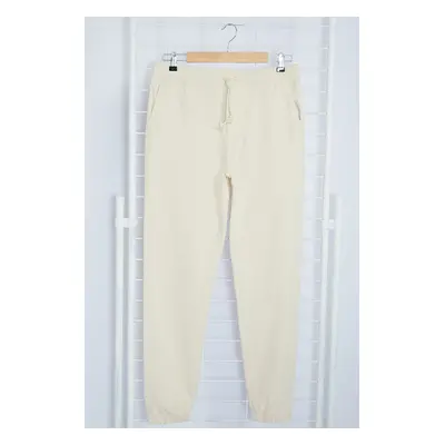 Trendyol Stone Elastic Waist Tied Jogger Fit Gabardine Trousers