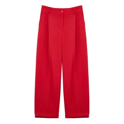 Trendyol Dark Red Balloon Pattern Woven Fabric Trousers