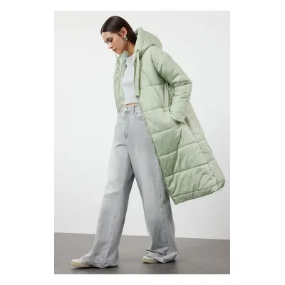 Trendyol Mint Hooded Water Repellent Puffer Jacket