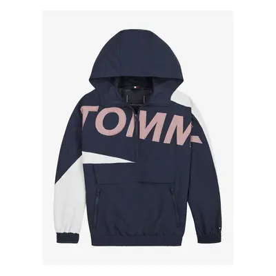 Bílo-modrá klučičí bunda s kapucí Tommy Hilfiger - Kluci