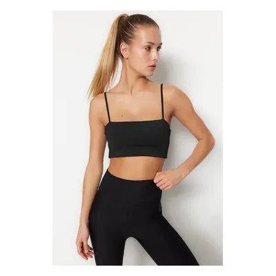 Trendyol Knitted Sports Bra with Black Mid Support/Styling Rope Strap