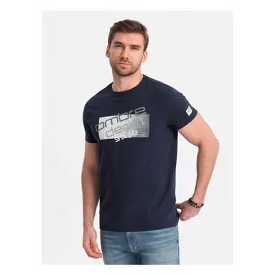 Ombre Men's logo cotton t-shirt - navy blue