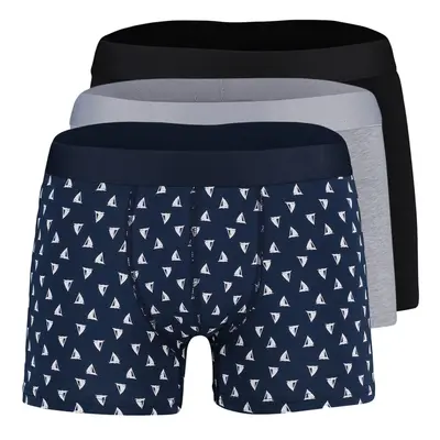 Trendyol Multicolored 3-Piece Marine Patterned-Flat Pack Cotton Boxers