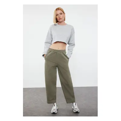 Trendyol Khaki High Waist Barrel Baggy Jeans