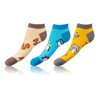 Sada tří párů unisex barevných vzorovaných ponožek Bellinda CRAZY IN-SHOE SOCKS 3x