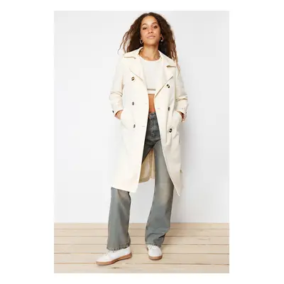 Trendyol Stone Regular Belt Midi Trench Coat