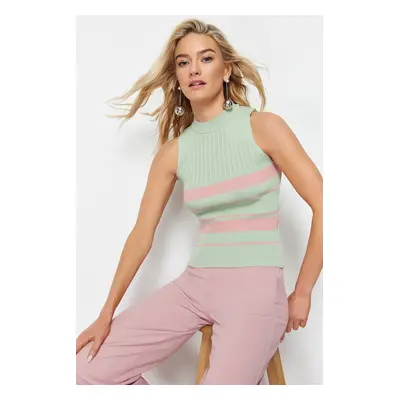 Trendyol Mint Crew Neck Knitted Thin Blouse