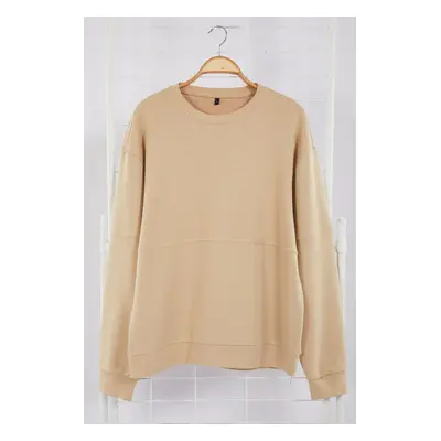 Trendyol Stone Oversize/Wide Cut Piping Sweatshirt