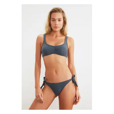 Trendyol Gray Textured Bikini Bottom