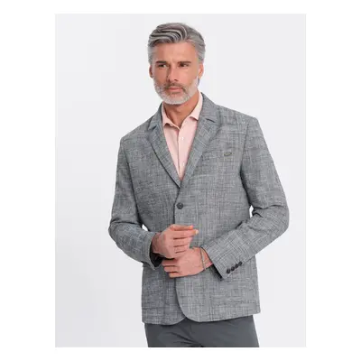 Ombre Men's REGULAR cut jacket with linen - graphite