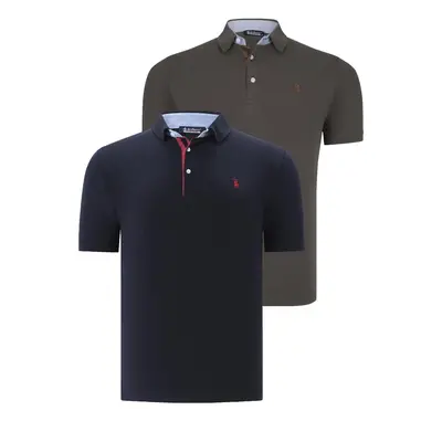 DUAL SET T8582 DEWBERRY MENS T-SHIRT-NAVY BLUE-KHAKI