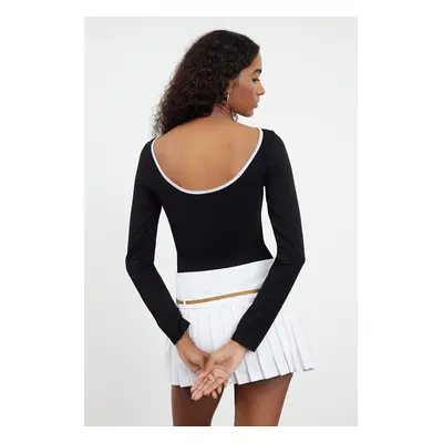 Trendyol Black Color Blocked Backless Fitted Knitted Blouse