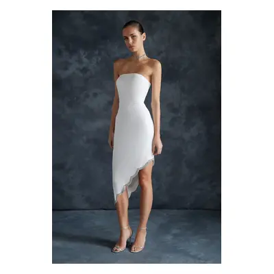 Trendyol Bridal White Shiny Stone Woven Wedding / Wedding Elegant Evening Dress