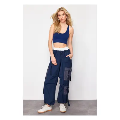 Trendyol Navy Blue Regular Waist Jogger Jeans s cargo kapsou