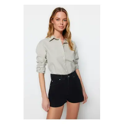 Trendyol Black High Waist Denim Shorts