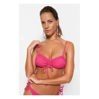 Trendyol Fuchsia Tunnel Bikini Top bez ramínek