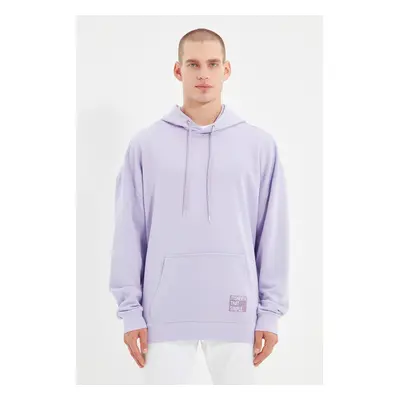 Trendyol Lilac Oversize/Wide Cut Hooded Fleece/Warm Sweatshirt