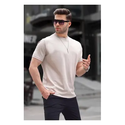 Madmext Stone Color Regular Fit Basic Men's T-Shirt