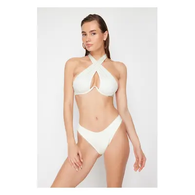 Trendyol Ecru High Leg Regular Bikini Bottom