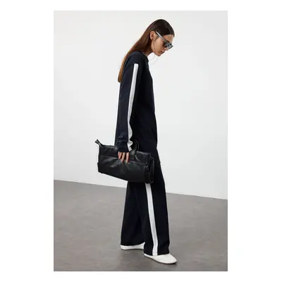 Trendyol Black Stripe Detailed Side Slit Knitted Tracksuit