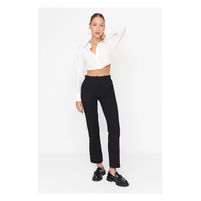 Trendyol Black Woven High Waist Trousers