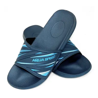 AQUA SPEED Pánské boty do bazénu Idaho Námořnická modrá/modrá vzor