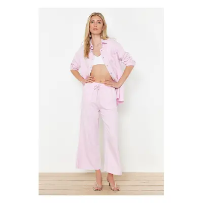 Trendyol Pink 100% Tencel™ High Waist Culotte Jeans with Elastic Waist