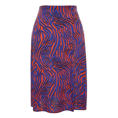 Trendyol Curve Multicolored Animal Print A-line Shally Knitted Skirt