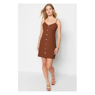 Trendyol Brown Petite A-Line Super Mini Woven Woven Dress