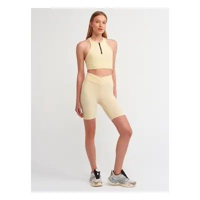 Dilvin Belt Detailed Short Leggings-c.yellow.