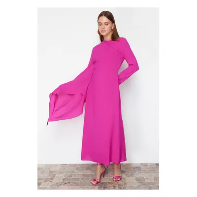 Trendyol Fuchsia Shawl Detailed Lined Evening Dress