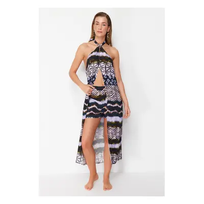 Trendyol Abstract Patterned Woven Kimono Shorts Set