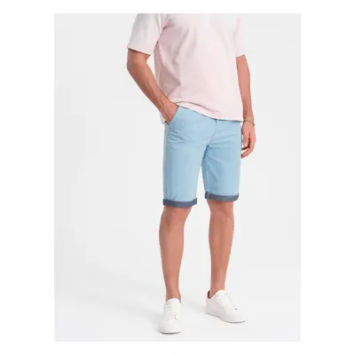 Ombre Men's chinos shorts with contrasting turn-up