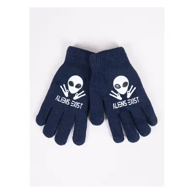 Yoclub Kids's Gloves RED-0201C-AA5A-002 Navy Blue