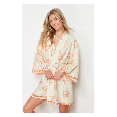 Trendyol Multi-Colored Galaxy Pattern Viscose Woven Dressing Gown