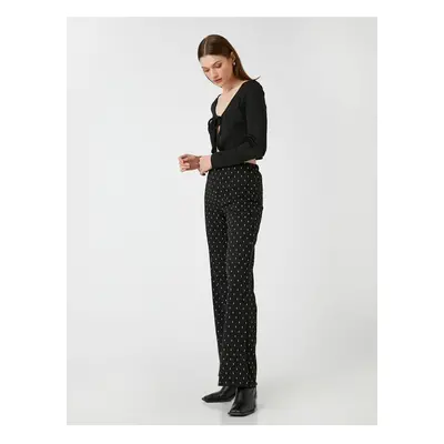 Koton Wide Leg Trousers with an Elastic Waist.