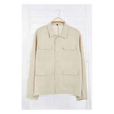 Trendyol Stone Regular Limited Edition 100% Linen Jacket