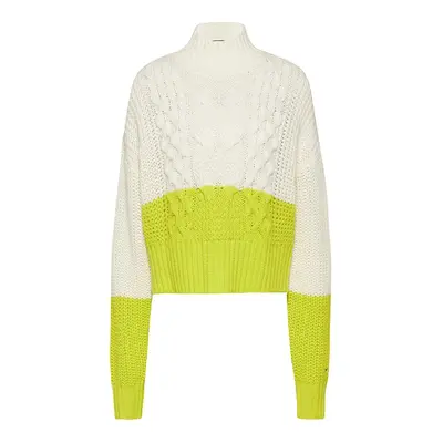 Tommy Jeans Sweater - TJW CHUNKY COLORBLOCK SWEATER white-yellow