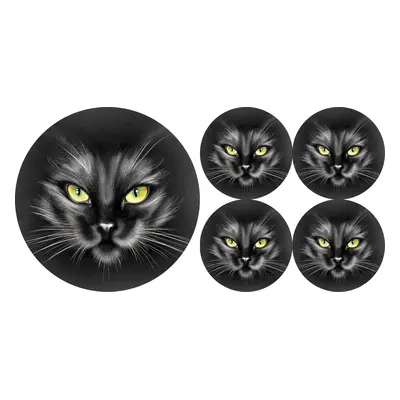 Bertoni Home Unisex's 1+4 Round Table Pads Set Nero