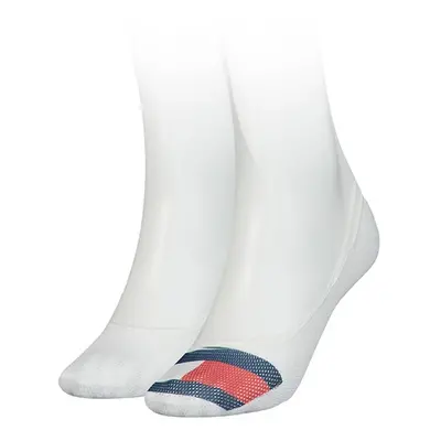 Tommy Hilfiger Socks - TH WOMEN FOOTIE 2P MESH FLAG white