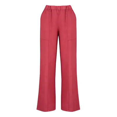 Trendyol Red 100% Linen Pocket Detailed High Waist Wide Leg Trousers