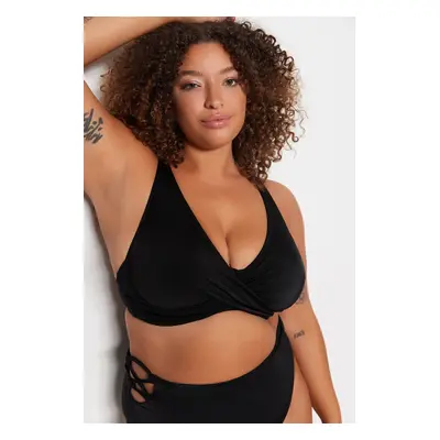 Trendyol Curve Black Bikini Top