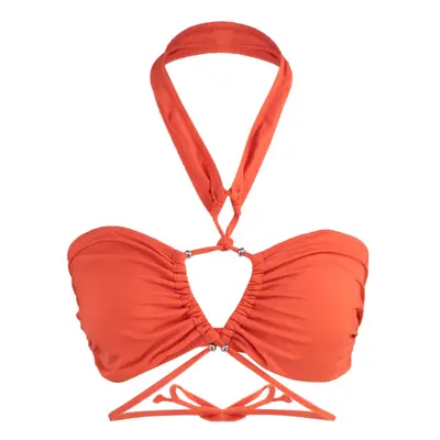 Trendyol Orange Strapless Tunnel Bikini Top