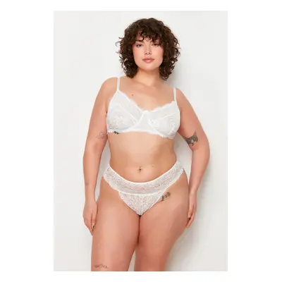 Trendyol Curve White Lace Underwear Set