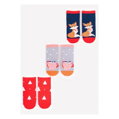 Yoclub Kids's Children's Christmas 3Pack Socks SKA-X012G-AA00