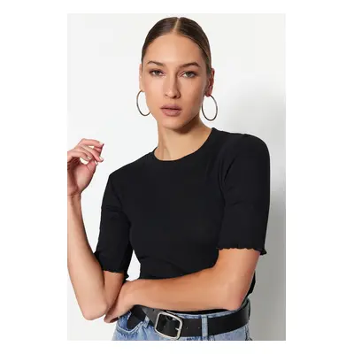 Trendyol Black Fitted Stretch Knitted Blouse