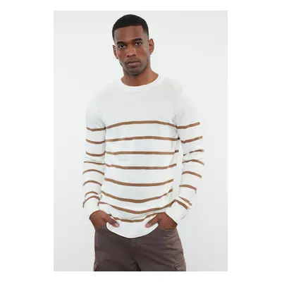 Trendyol Mink Casual Slim Slim Fit Crew Neck Striped Knitwear Sweater