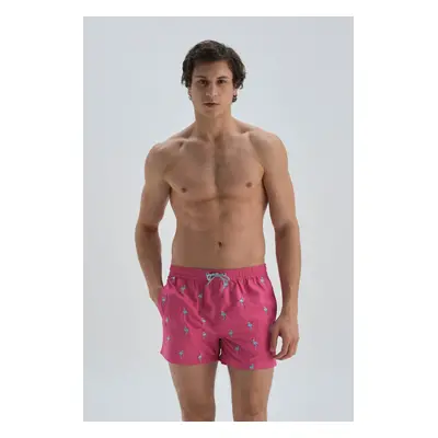 Dagi Pink Micro Short Flamingo Embroidered Marine Shorts